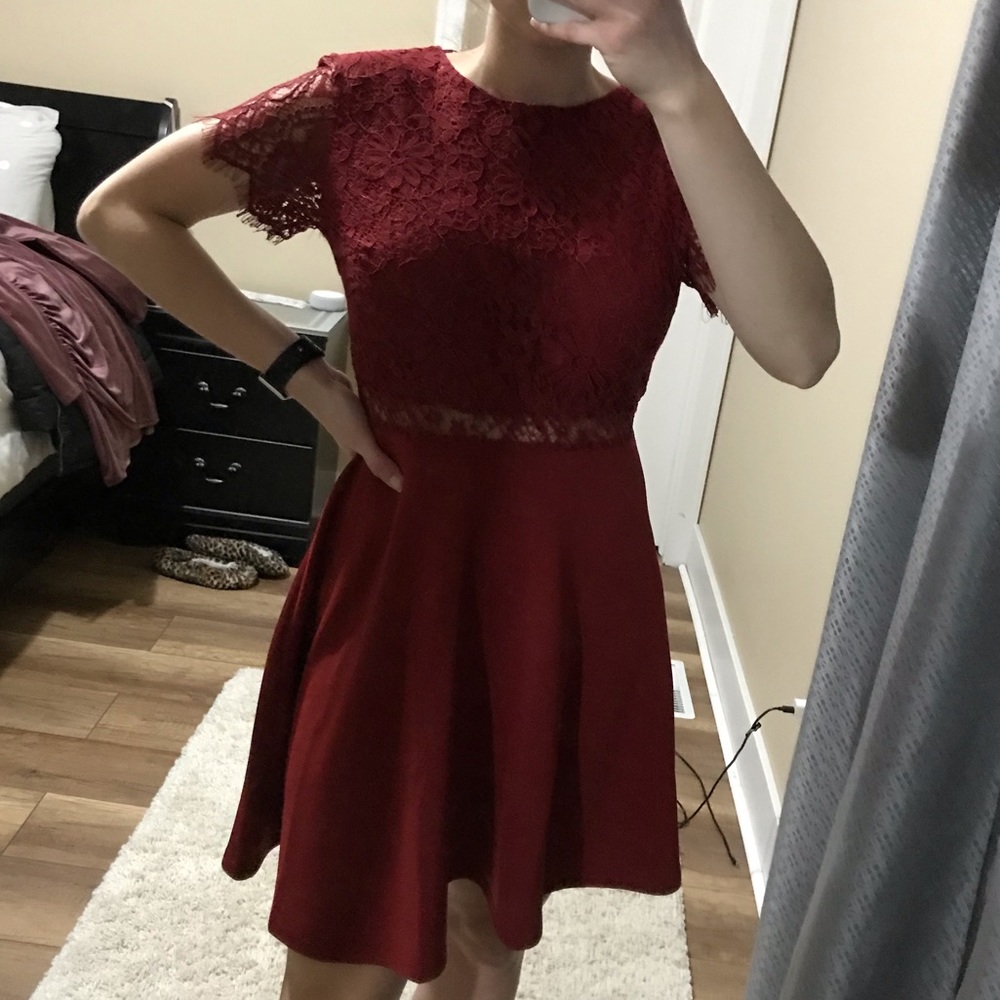 Red Francesca’s skater dress size small